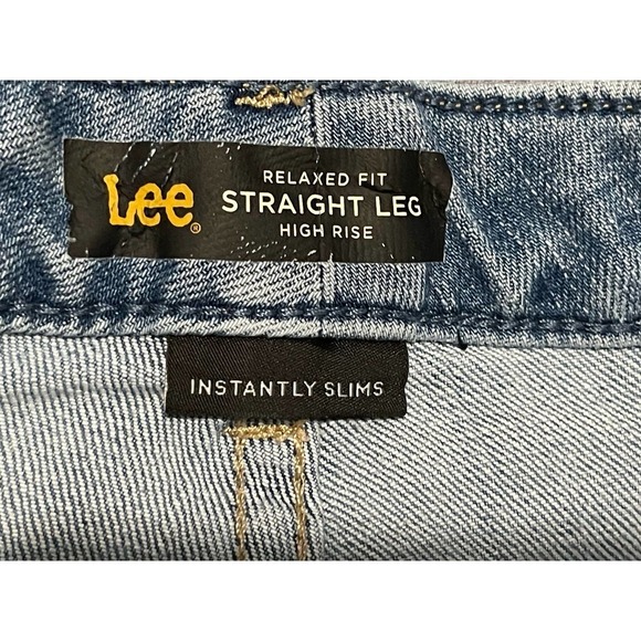 Lee Womens High Rise Relaxed Straight Leg Mom Instantly Slims Jeans Size 8 Short - Picture 3 of 9